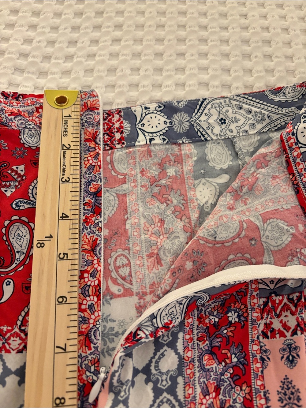 Cotton On BOHO Festival Patchwork Maxi Skirt with High Front Slits Back Zip SZ M - Picture 7 of 7
